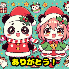 Adorable Panda Christmas Stickers