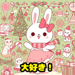 Christmas Bunny Stickers!