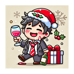 A cute drunk person Christmas