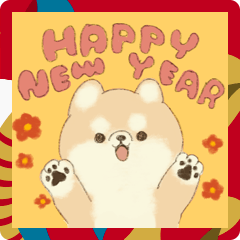 New year Dog and cat sticker