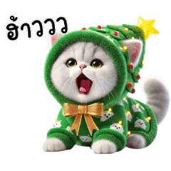 Kitten in Christmas Tree Costume