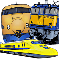 locomotive & bullet train Sticker