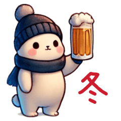 Beer-Loving Bunny in winter