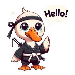 Cute ninja dodo sticker 001