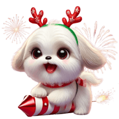 Shih Tzu Happy New Year Christmas