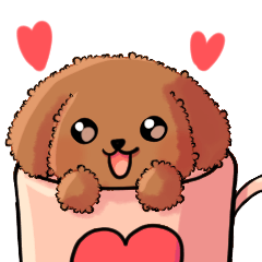 Toy poodle stamp for mug