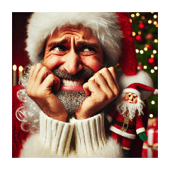 Santa Claus communicates with his face