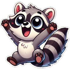 Cheerful Tanuki Stickers 2