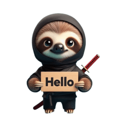 Cute ninja sloth sticker 002