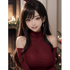 Christmas Long Hair Girl