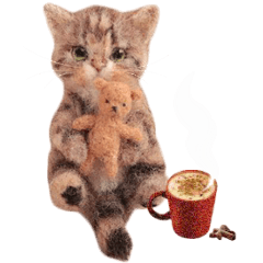 Moving needle-felting cats