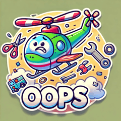 Whimsical Helicopter Stickers@SFW