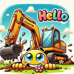 Clumsy Excavator Stickers@SFW