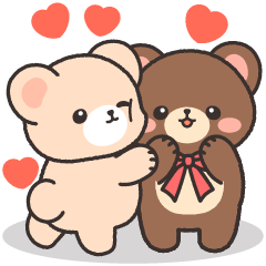 Popping up! Heart Bear Love Stickers