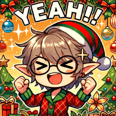 Cute Christmas Glasses Elf (Short Hair)2