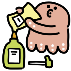 はたらくタコの動くスタンプ