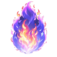 [For sticker arrangement] Colorful flame