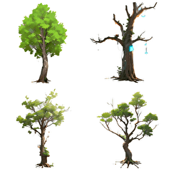 [For sticker arrangement] Trees