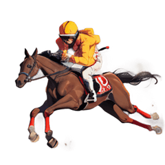 [For sticker arrangement] Racehorse