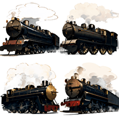 [For sticker arrangement] locomotive