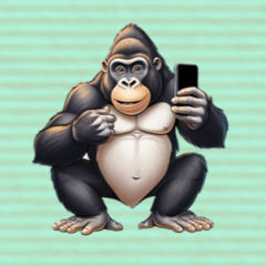 Cartoon Style Gorilla Sticker