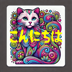 Psychedelic Cat Stickers