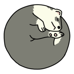 Silver mitt ferret sticker