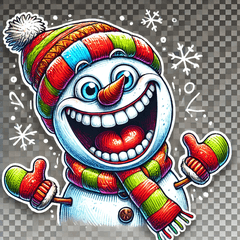 Popular Quirky Snowman Stickers