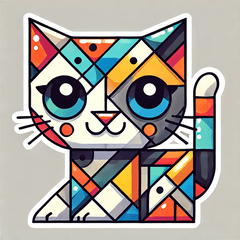 Cute Cube Cat Stickers