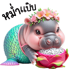 Pygmy hippo beautiful Mermaid