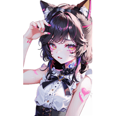 jirai kei cat ear tattoo girls