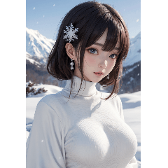 雪地少女写真