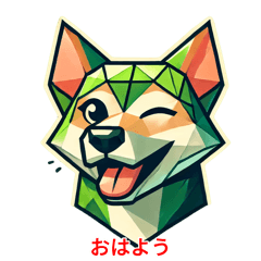 Polygon-Style Winking Dog