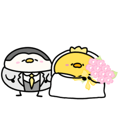 へんてこなひよことペンギンの結婚式