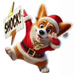 Christmas Corgi Shocked