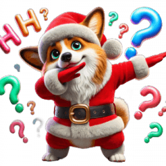 Christmas Corgi Question Mark