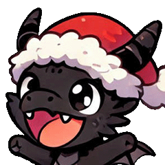 Cute Christmas Black Dragons