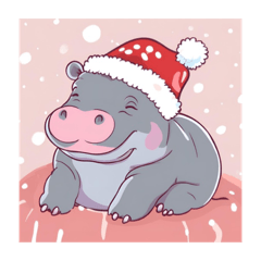 Christmas hippo (Moo auan)