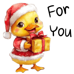 Cute Duck in Christmas & Happy new Year