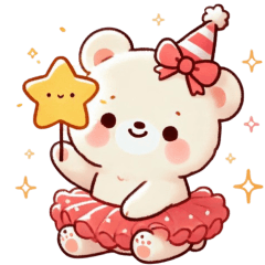 Bear Cute Fluffy skirt : Happy new year