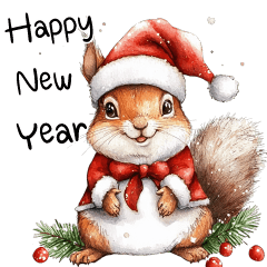 Cute Squirrel : Merry X'mas & HNY