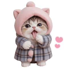 cute cats parka Sticker