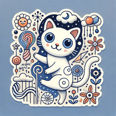 Fun Surreal Cat Stickers