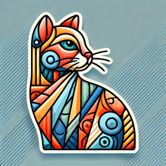 Cubism Cat Stamps