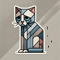 Sad Cubism Cat Stamps