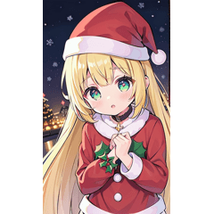 Christmas girl BIG sticker