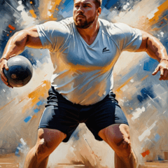 Powerful Shot Put Athlete Stickers