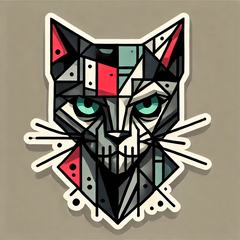 Scary Cubism Cat Stamps