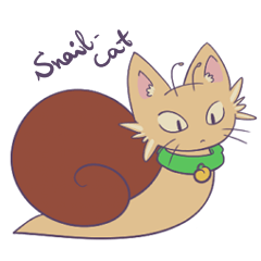 Snail-cat stickers