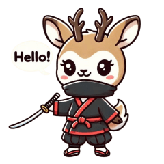 Cute ninja Japanese serow sticker 001